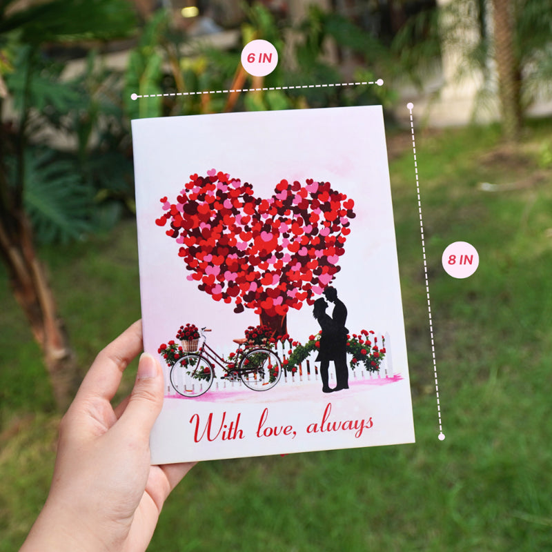 Romantic Couple Dancing Under Heart Tree - 6x8"