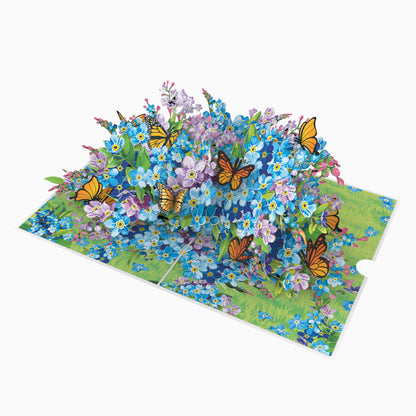 Forget-Me-Nots, Butterflies & Purple Blooms Scene - 6x8"