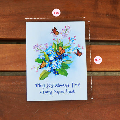 Forget-Me-Nots, Butterflies & Purple Blooms Scene - 6x8"