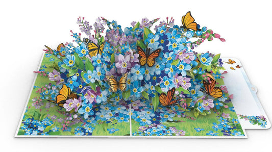 Forget-Me-Nots, Butterflies & Purple Blooms Scene